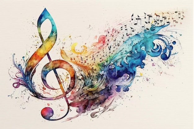 Premium Photo | Musical notes Musical art Created with generative ...
