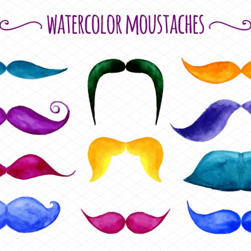 mustache cliparts colorful 2024