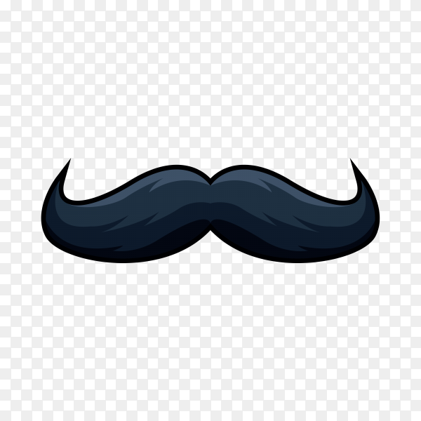 Black mustache illustration on transparent background PNG ...