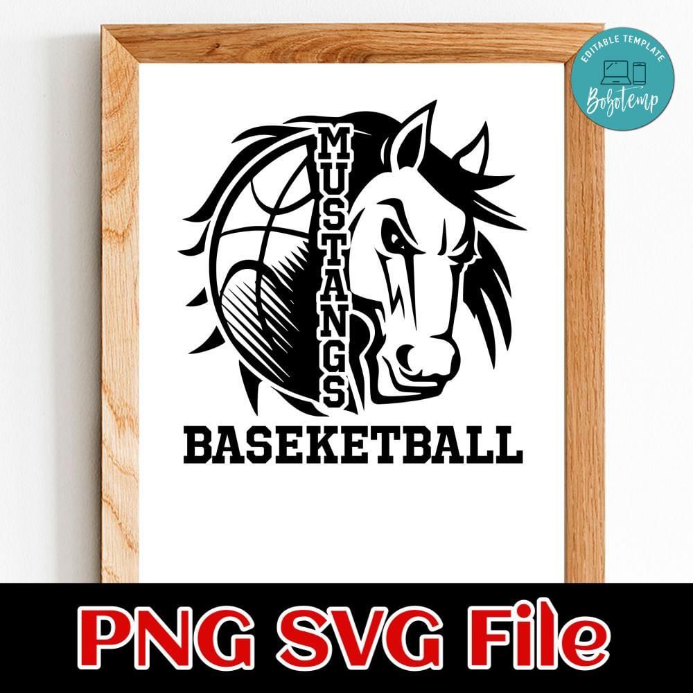 mustang basketball cliparts