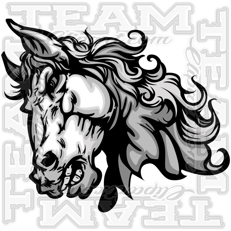mustang mascot cliparts