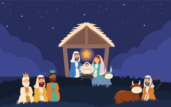 nativity cliparts cartoon 2024