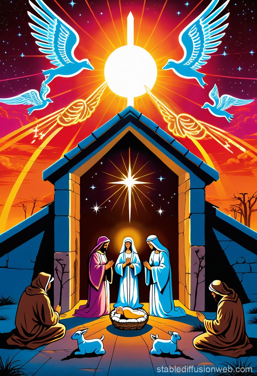 nativity scene clipart 2024