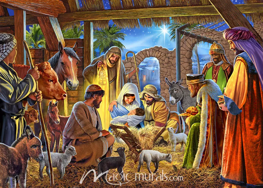 Nativity Scene Wallpaper Wall Mural by Magic Murals