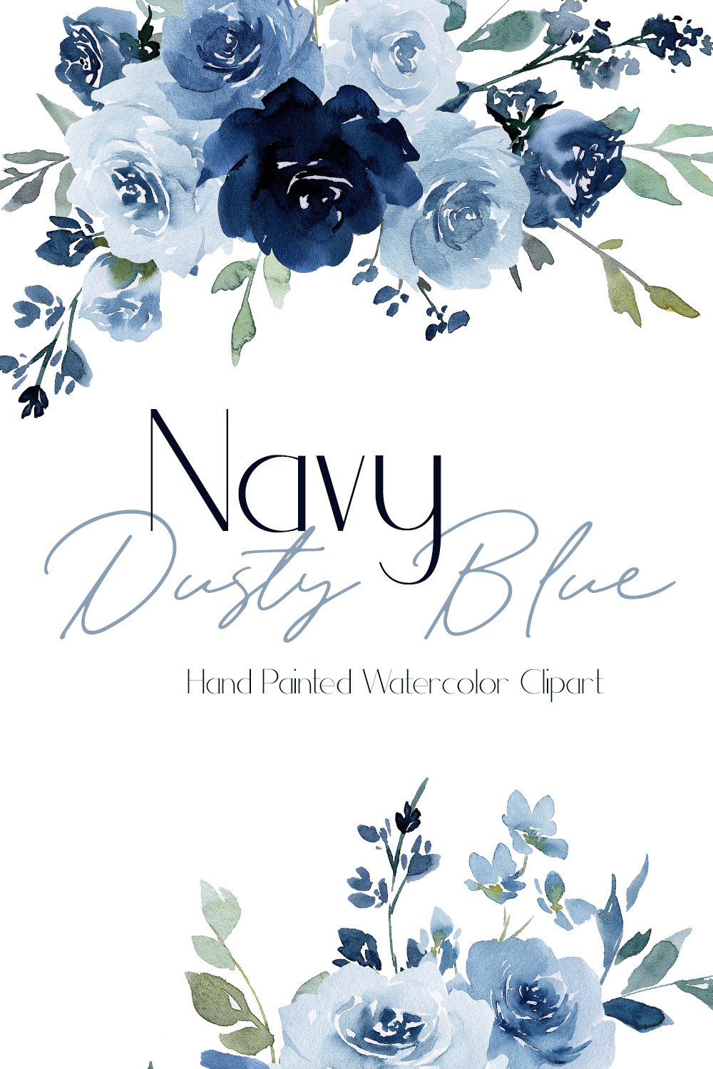 navy floral cliparts