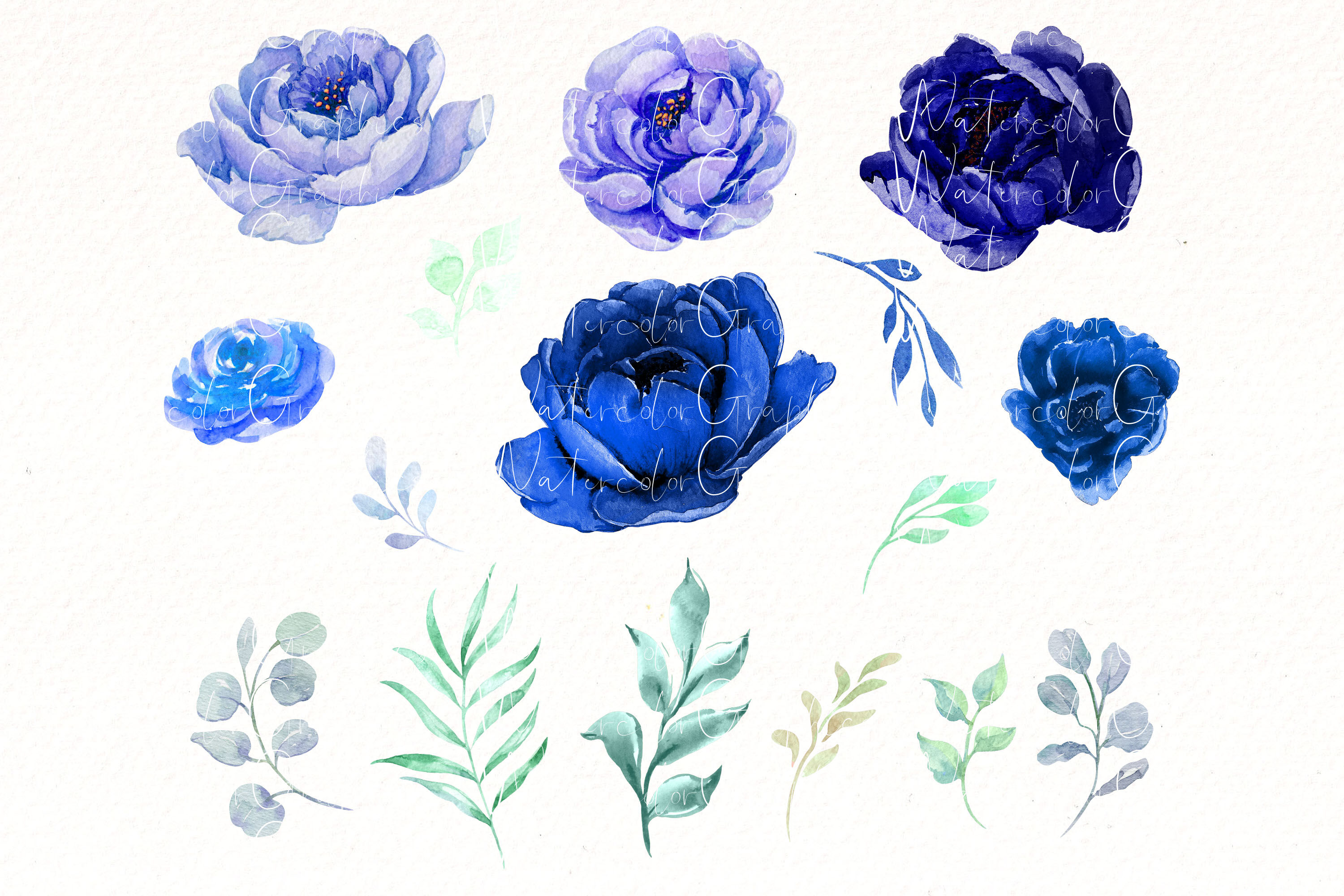 navy floral cliparts