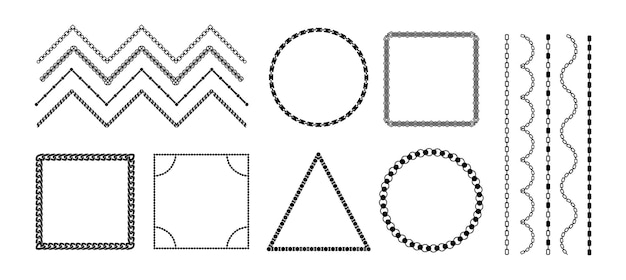 Premium Vector | Chain frames Black metal necklace borders ...