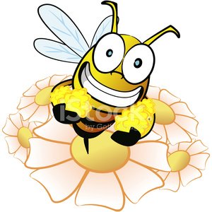 Bee Collecting Nectar Cartoon Stock Clipart | Royalty-Free ...