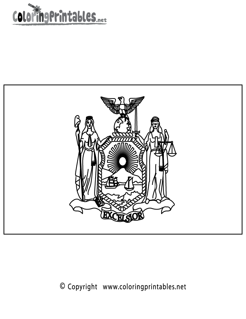new york flag coloring page