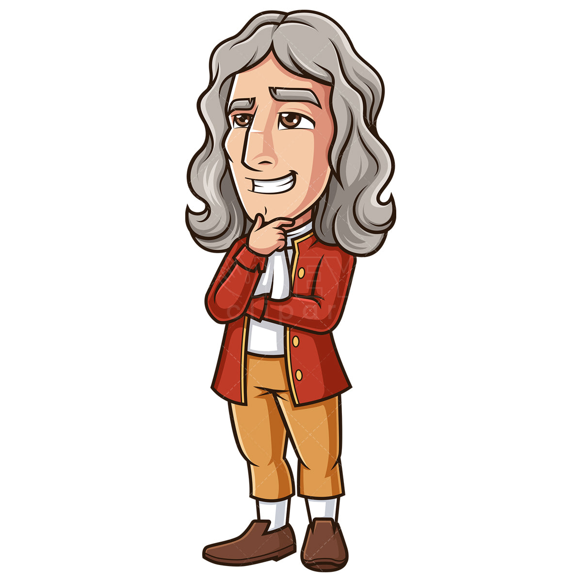 Isaac Newton Thinking Cartoon Vector Illustration - Download Image ...