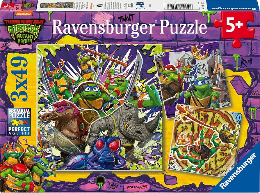 Ravensburger Kinderpuzzle - 12004012 - Ninja Turtles - 3x49 Teile Ninja  Turtles Puzzle für Kinder ab 5 Jahren: Amazon.de: Spielzeug