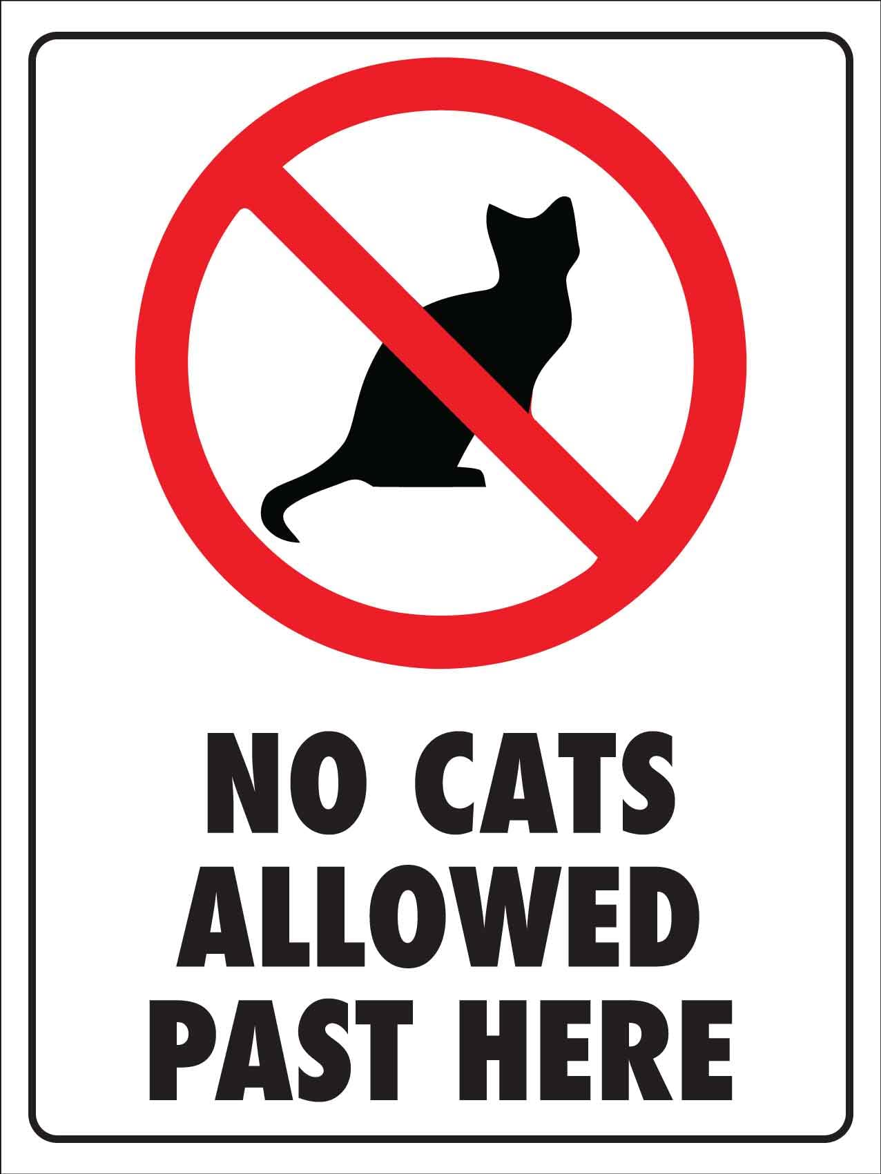 no cats allowed sign