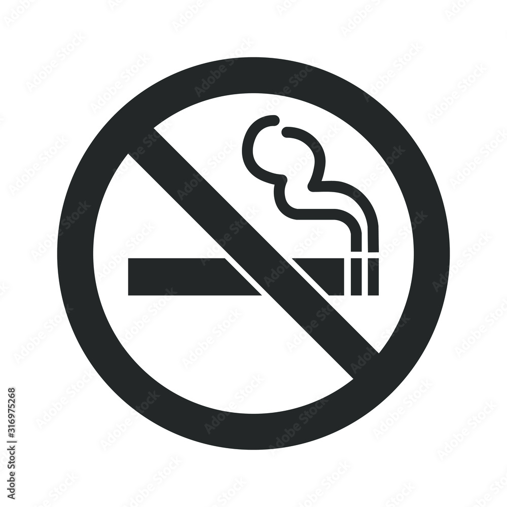 No smoking icon sign. Cigar, tobacco prohibition logo symbol ...