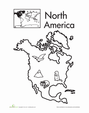 north america coloring page