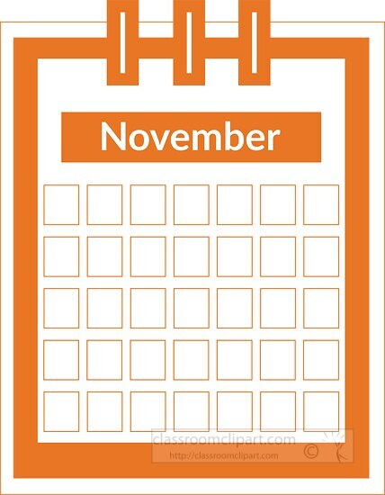 Calendar Clipart-color three ring desk calendar november clipart