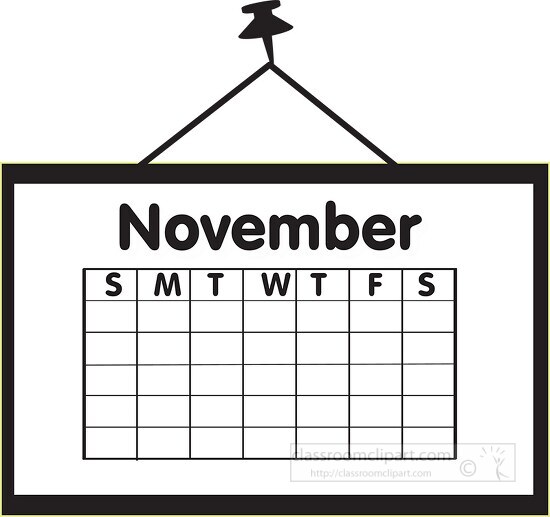 november calendar clipart
