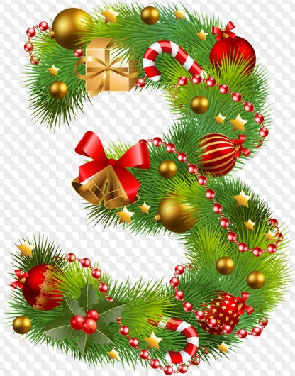 Christmas numbers PNG