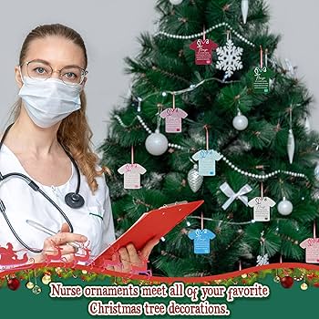 Pack of 12 Nurse Christmas Ornament Nursing Gifts Nurse Scrubs Christmas  Tree Ornament Gift for Nurse Doctors Medical Appreciation Gift Practitioner  : ...