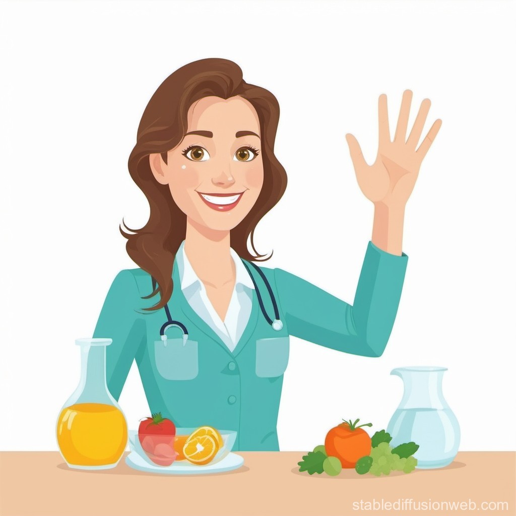 Cheerful Nutritionist Vector Illustration | Stable Diffusion Online