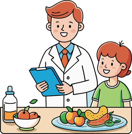 School Lunch Clip Art-nutritionist holding a clipboard discussing ...