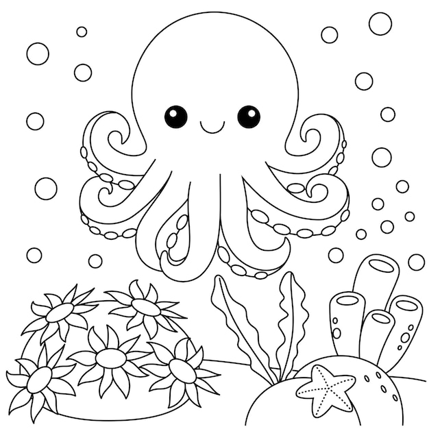 Page 2 | Octopus Coloring Pages Images - Free Download on clipart library