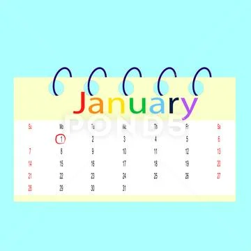 Tear-off calendar template. Month January 2024. Vector ...