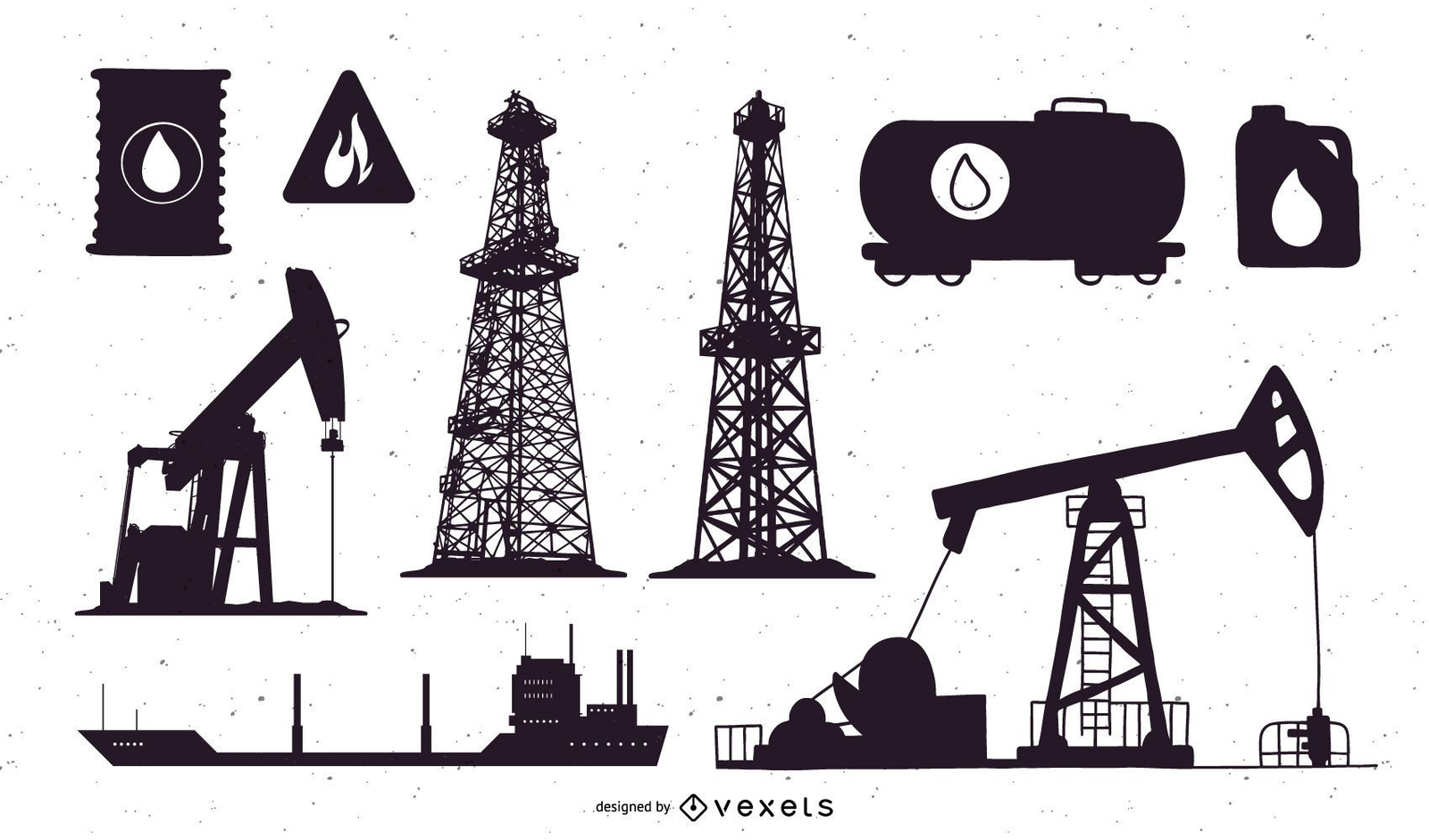 oilfield silhouette cliparts