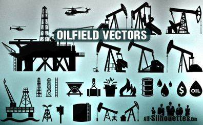 oilfield silhouette cliparts