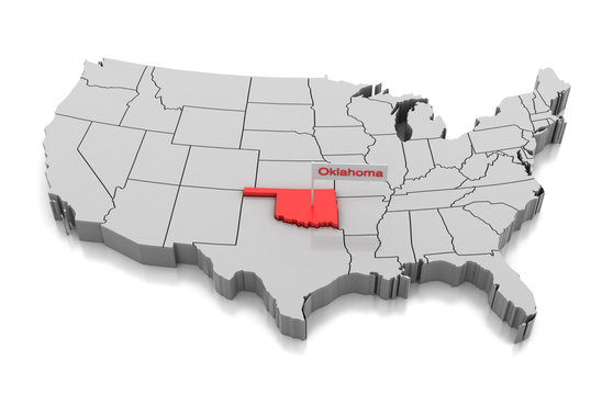 Detailed Map Of Oklahoma State,in Vector Format,with County ...