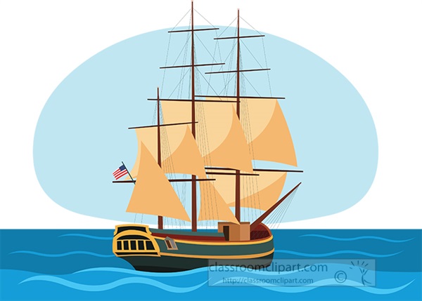 Boats and Ships Clipart - old-sailing-ship-with-full-sailsclipart ...