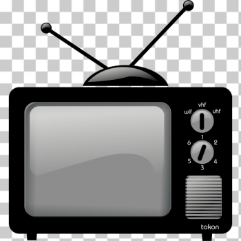 Objects Black and White Outline Clipart - old-television-black ...