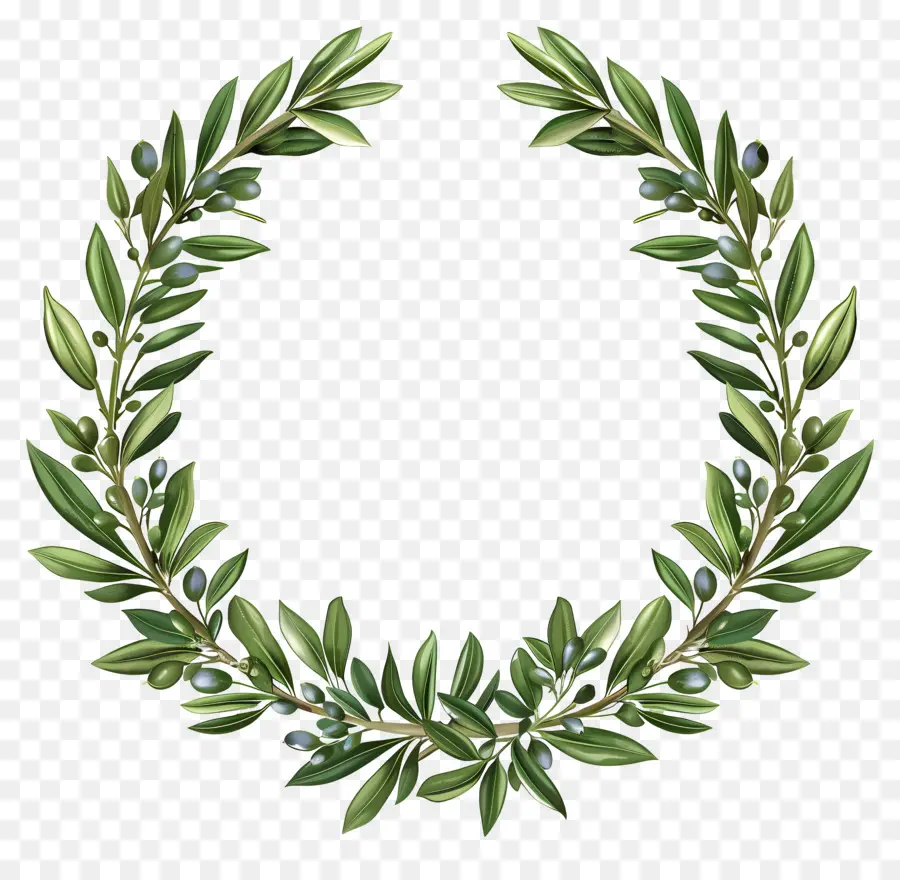 Olive Wreath - Green Leaf Wreath - CleanPNG / KissPNG