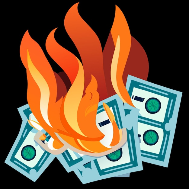 on fire clipartsmoney