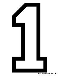 number one outline - Clip Art Library
