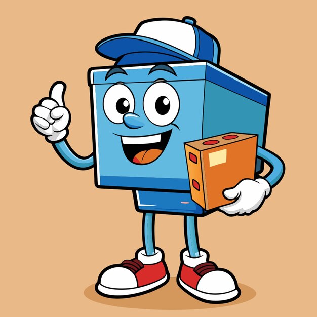 Animated character that purchased an online box vector ...
