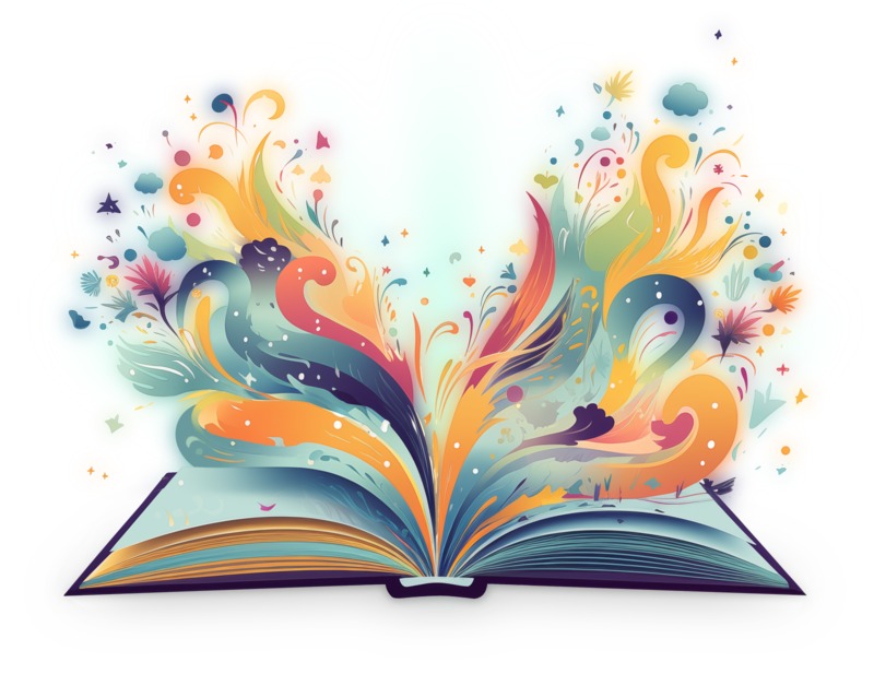 Open Book of Artistic Discovery Clipart Illustration