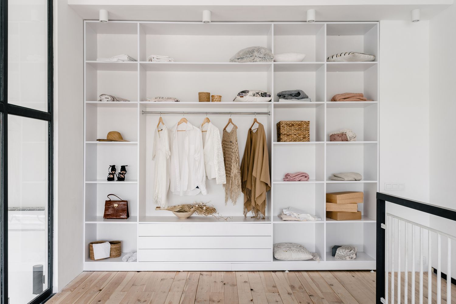 White clearance open closet