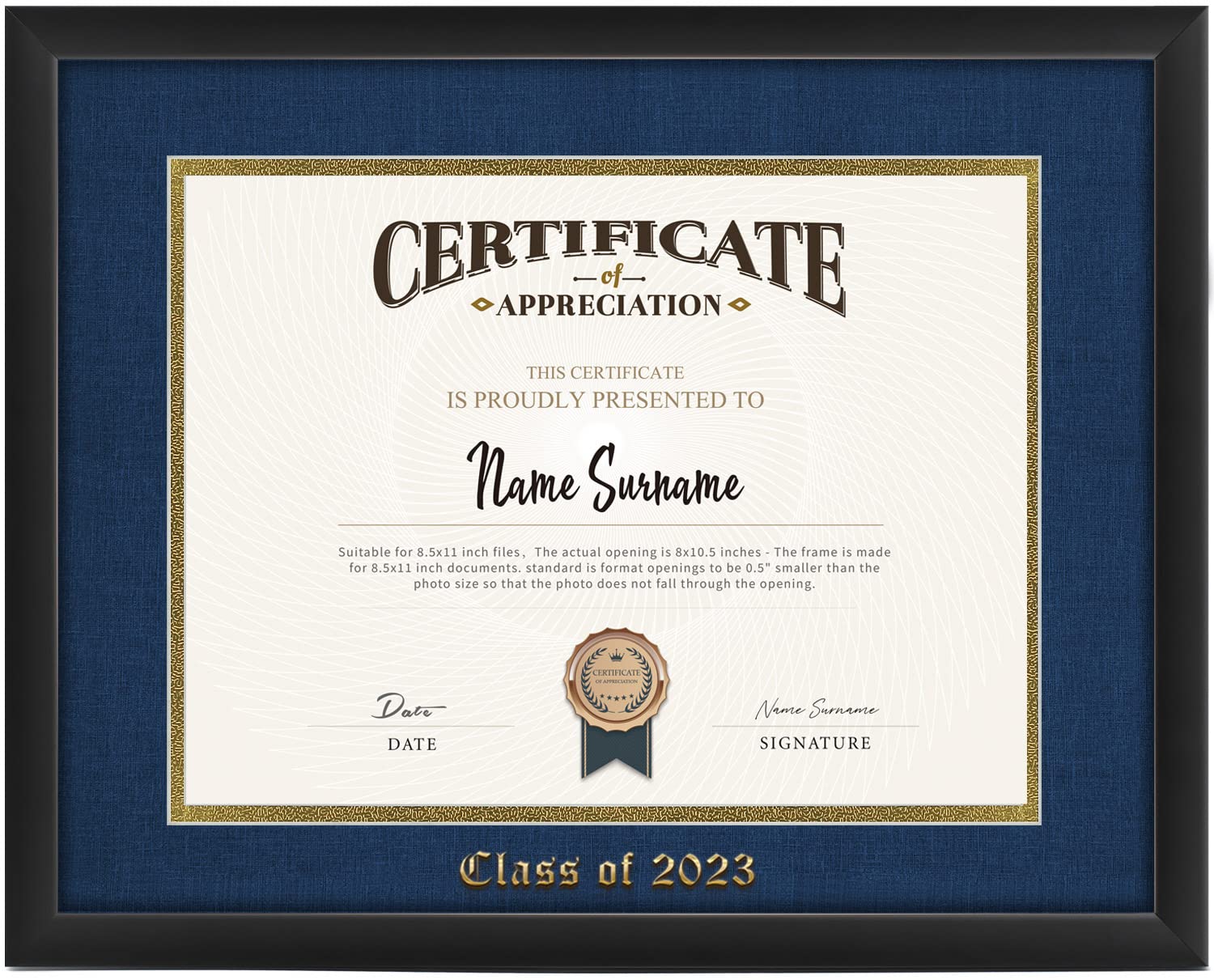 Fonleen 21.6 x 27.9 cm diploma frame, black, 28.9 x 35.6 cm ...