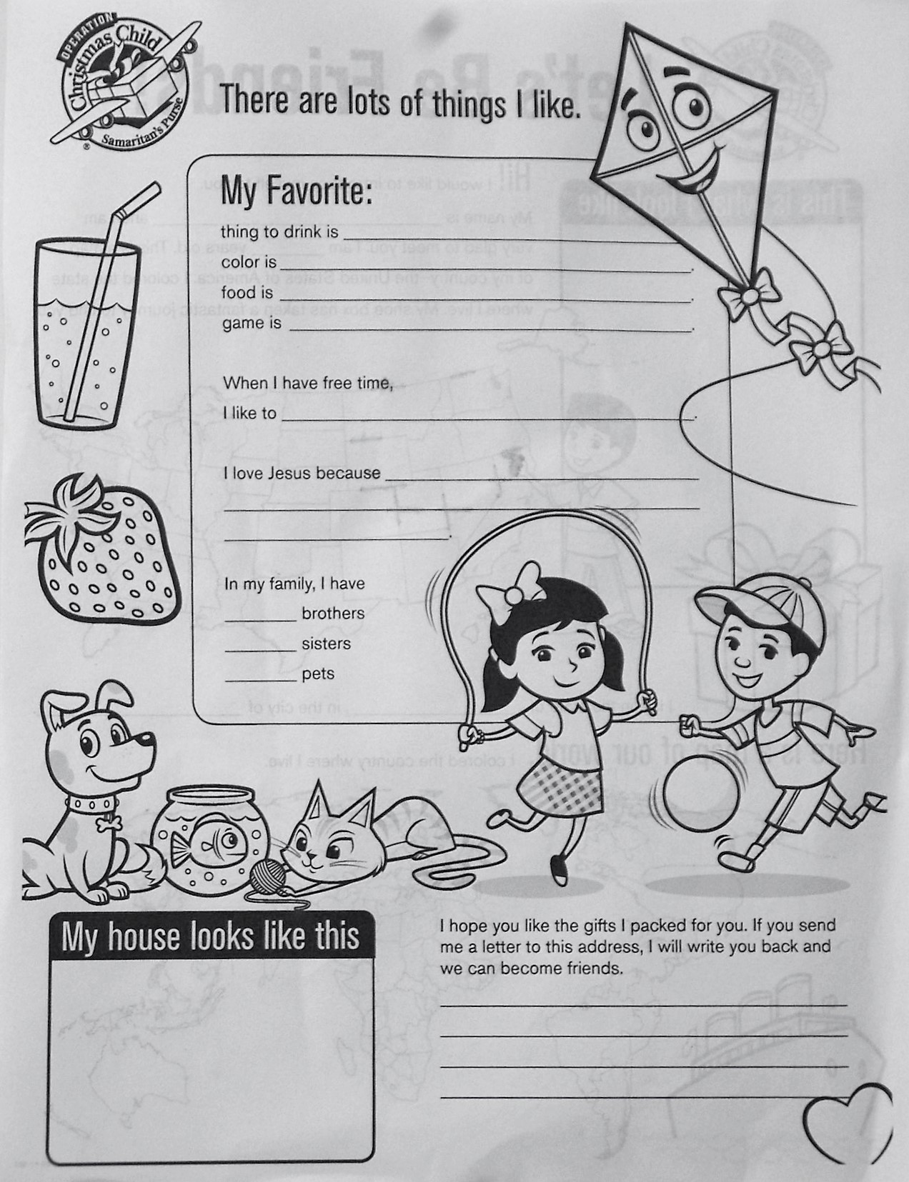 operation christmas child coloring page