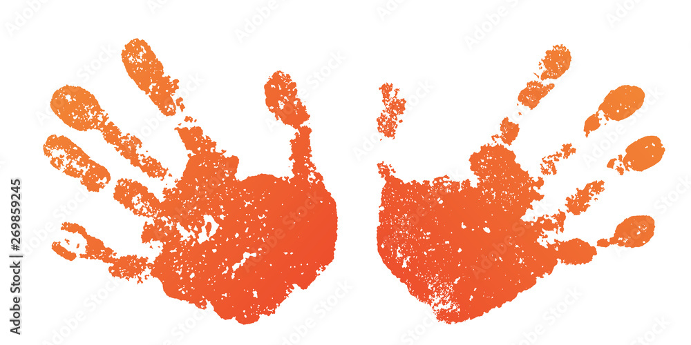 Stock-Vektorgrafik „Hand paint print set, isolated white ...
