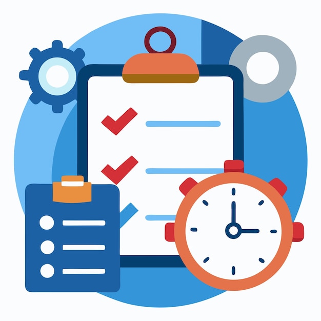 Time Management Clip Art Icon for Productivity and Organization ...