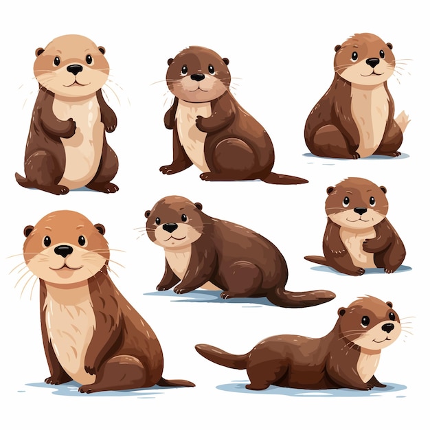 Sea otter clipart animals | Premium AI-generated vector
