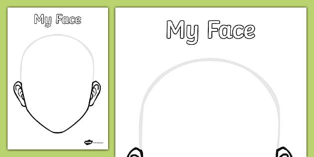Face Outline Template - Primary Resources (Lehrer gemacht)