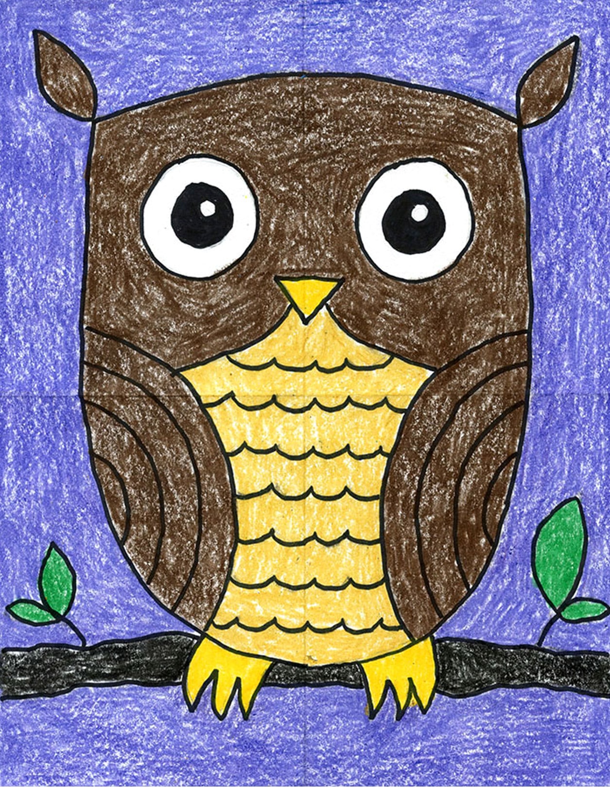 owl drawing for kids