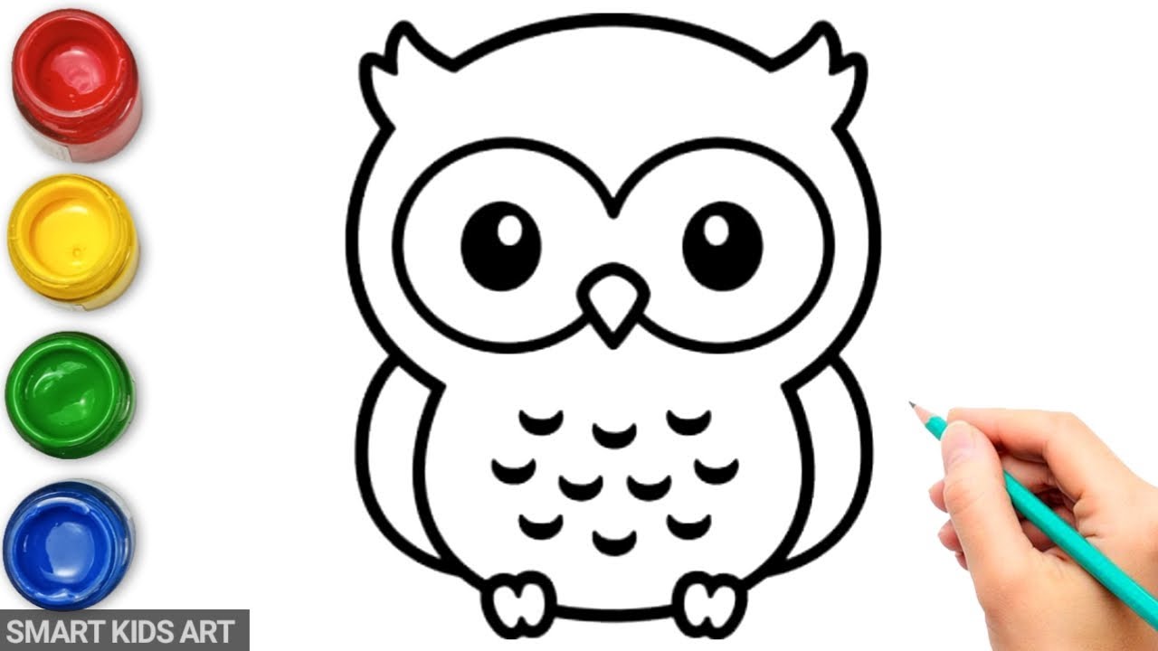 owl drawing for kids