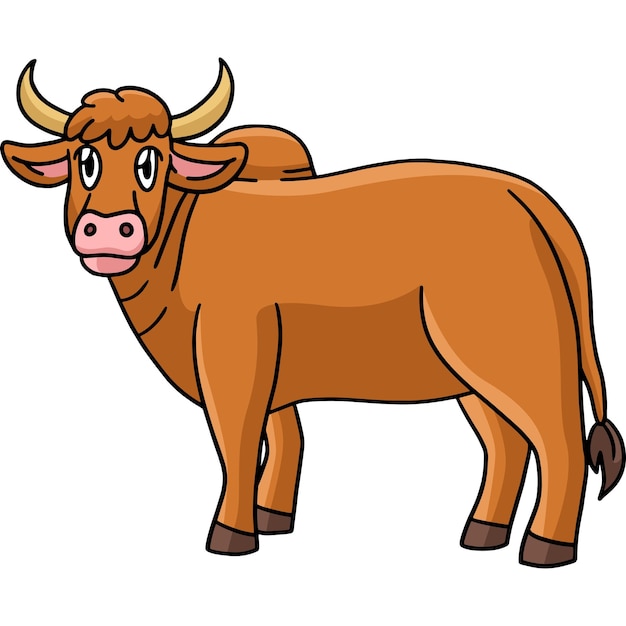 Premium Vector | Ox Animal Cartoon Colored Clipart Illustration