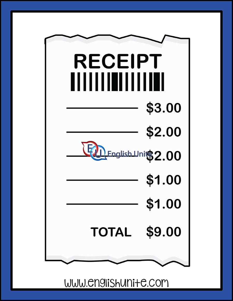 English Unite - Phonics Long E Vowel - Receipt