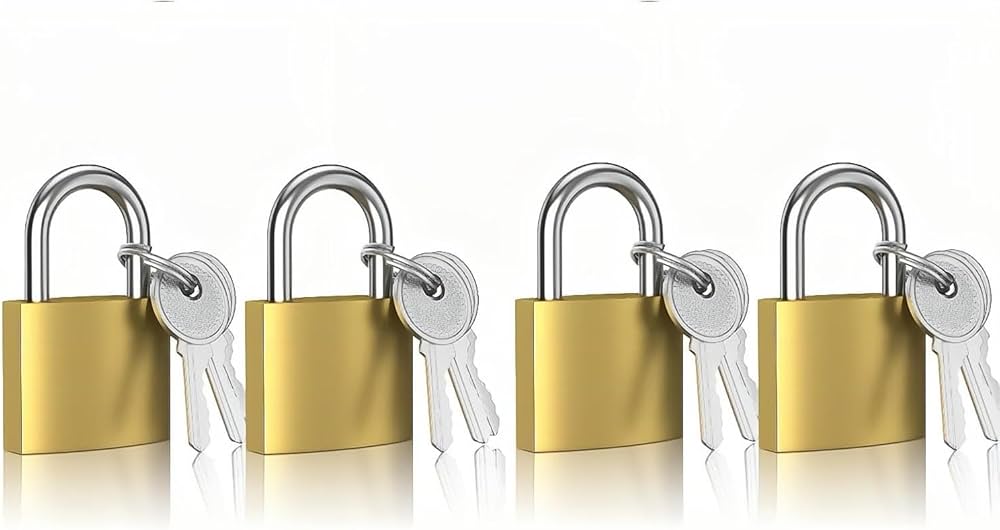 Lock 32mm, 4 Pieces Padlocks, Small Padlock with Key (Alike Key), Lock with  Key, Padlock for Travel Bags, Gym Lock, Padlocks with : Amazon.de: DIY &amp; ...