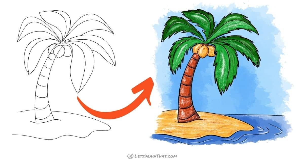 How to Draw a Palm Tree: Easy Awesome Palm Tree Drawing