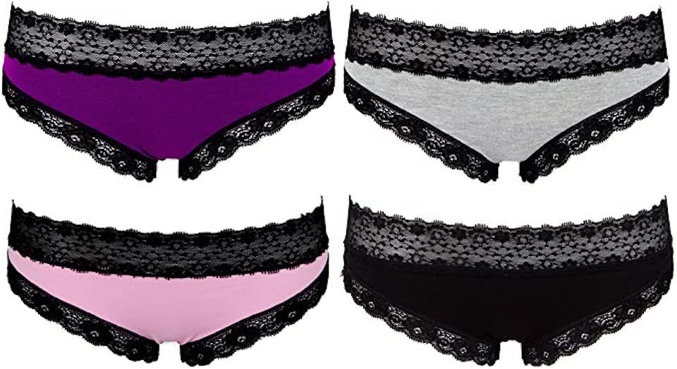 AvaMia Panty 6er Pack Pantys Slips Spitze Hotpants Hipster French Damen  Slips Spitze Hotpants Hipster French Knickers Teen Damen Briefs